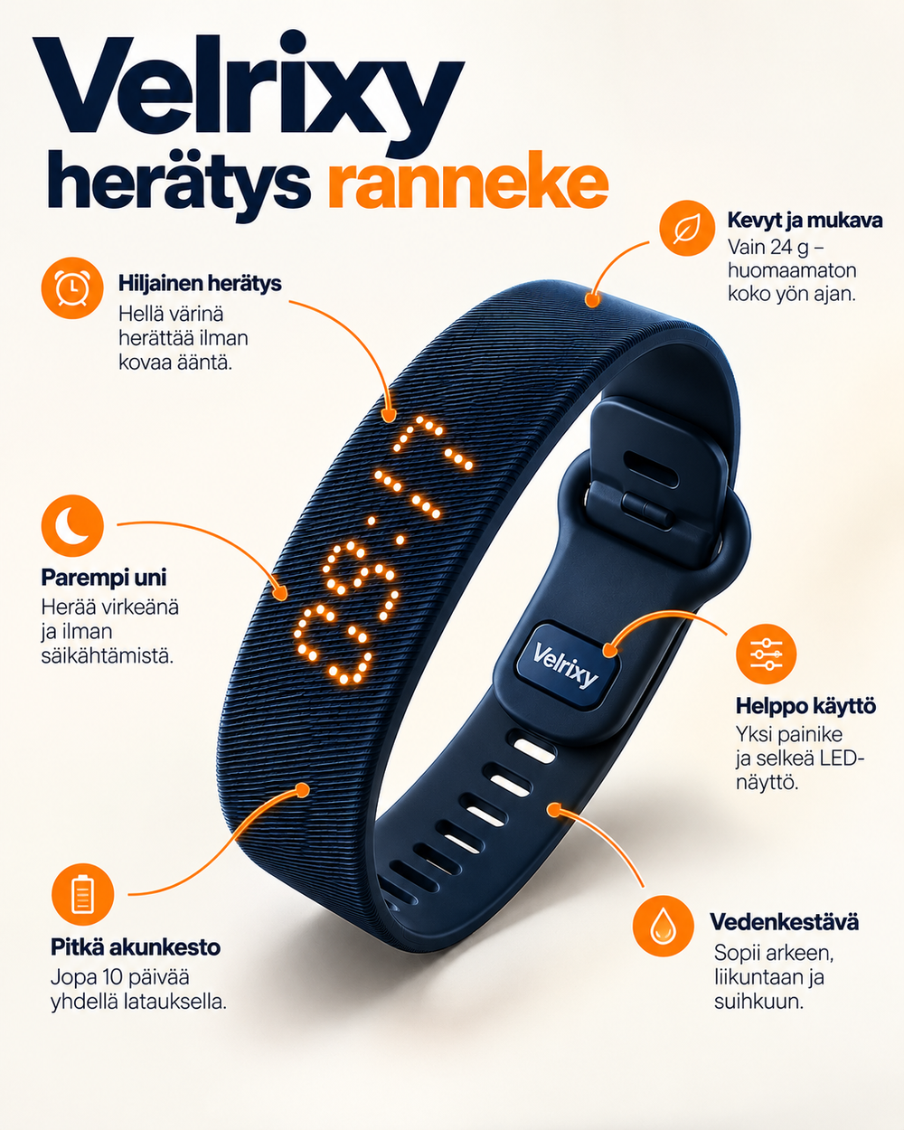 Äänetön herätysranneke