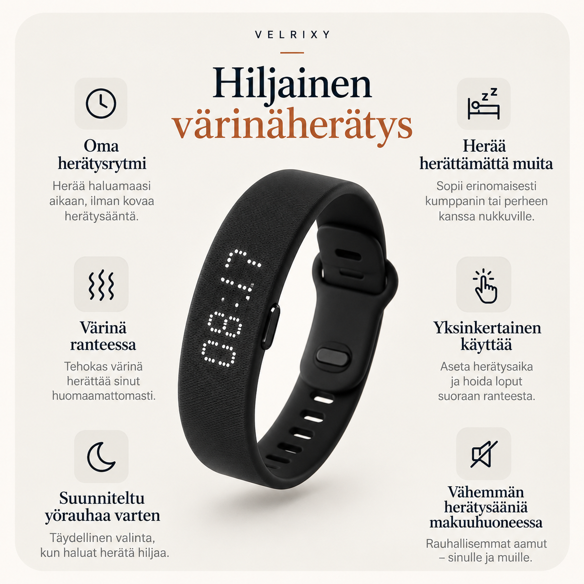 Äänetön herätysranneke
